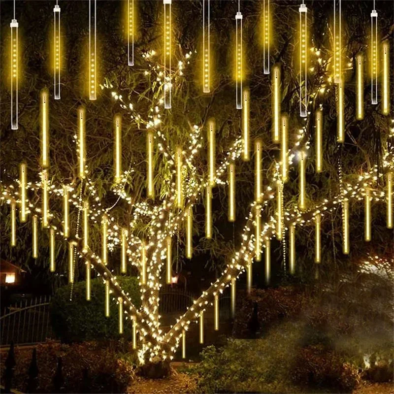 Description Picture 3 of item32/24/16/8 Tubes LED Meteor Shower Fairy String Garland Lights Christmas Decorations Outdoor Wedding Street Garden Decor Navidad