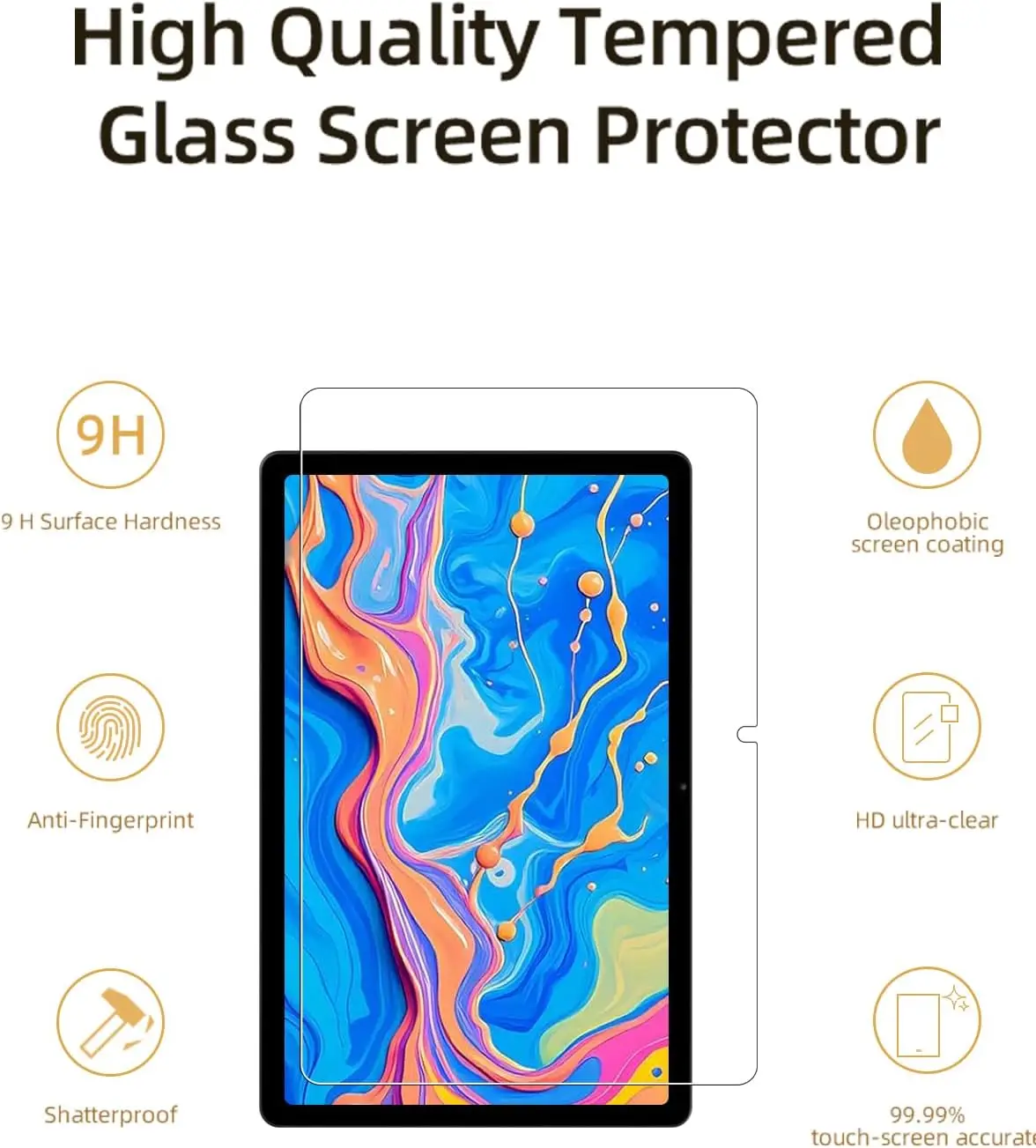 Premium Tempered Glass Screen Protector - 12.7 Inch, Anti-Scratch, Anti-Fingerprint, HD Clarity