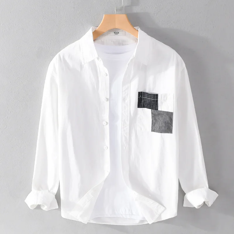 

New Spring And Autumn Men's Clothing Causal Cotton Polyester Men's Long Sleeved Shirts Daily Fashion Simple Men's Shirts