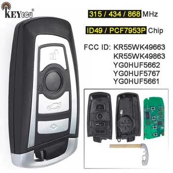 Keyforkess 315/434/868MHz PCF7953 Chip CAS4 /FEM 4 Pulsante Keyless-Go Smart Chiave A Distanza Fob per BMW 1 2 3 4 5 6 3 4 5 6 7 Serie X3 M2