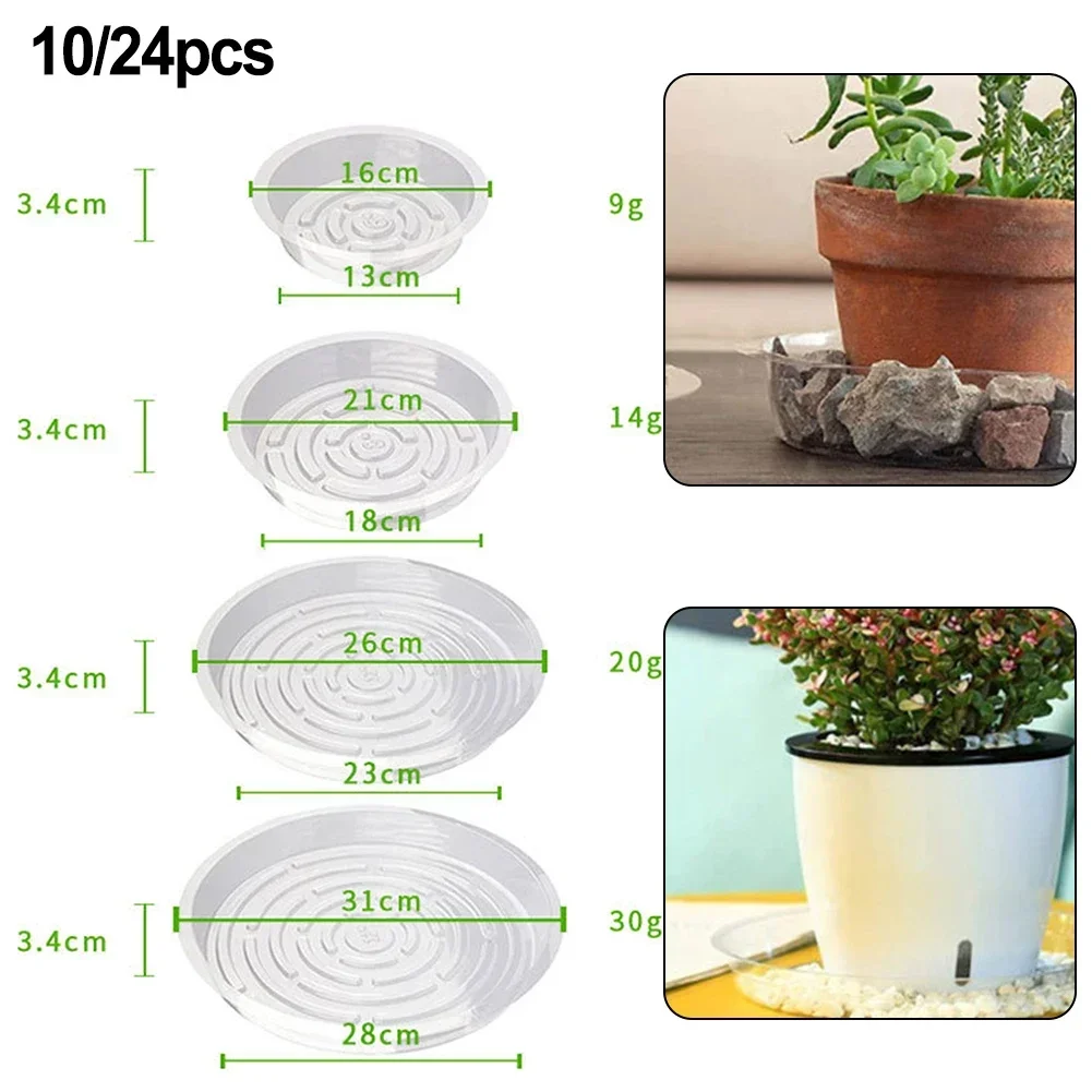 6/8/10/12 Inch Clear Plastic Plant Saucers Flower Pot Drip Trays Gardening Maintenance Supplies 10/24pcs plant saucer plastic plant saucer
