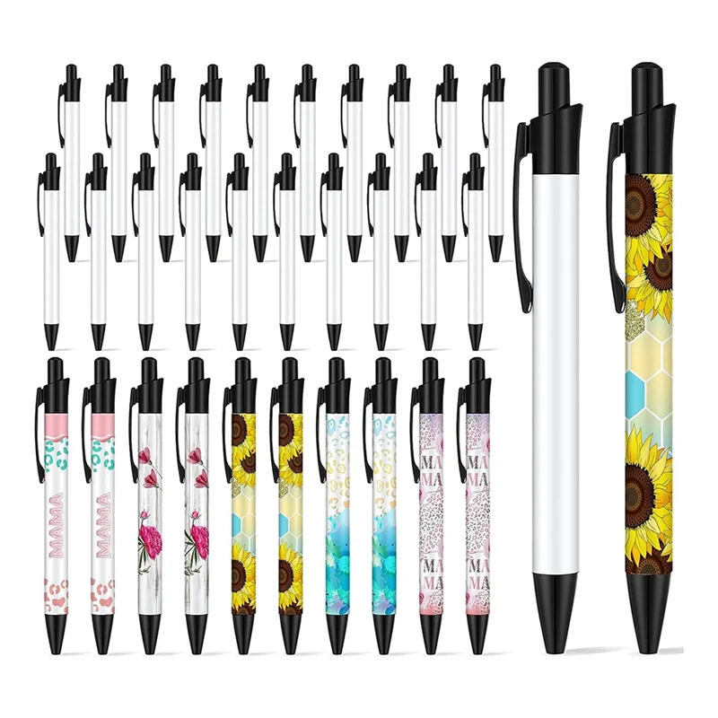 

Sublimation Pen Blank with Shrink Wrap Heat Transfer Pen Sublimation Ballpoint Pen DIY Office School Stationery Supplies