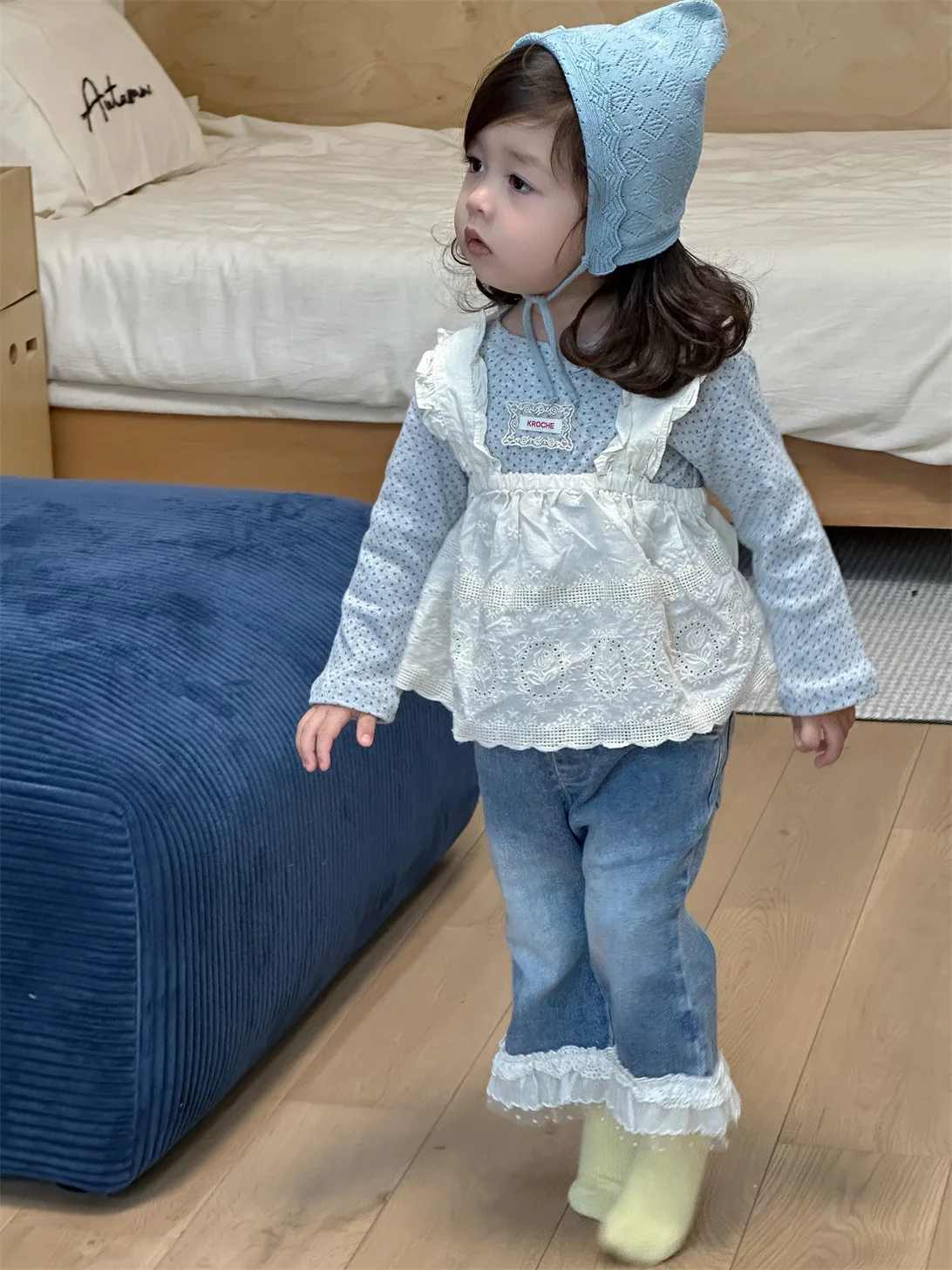 2025 Autumn New Baby Girl Long Sleeve Polka Dot T Shirts + Strap Dress Set Cotton Infant Clothes Cute Girls Sweet Princess Tops 6 2025 Autumn New Baby Girl Long Sleeve Polka Dot T Shirts + Strap Dress Set Cotton Infant Clothes Cute Girls Sweet Princess Tops - Image 6