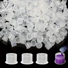JC TATTOO 100pcs Disposable Tattoo Ink Caps S/M/L/XL Tattoo Ink Cups with Base Clear Plastic Pigment Permanent Makeup Container 2