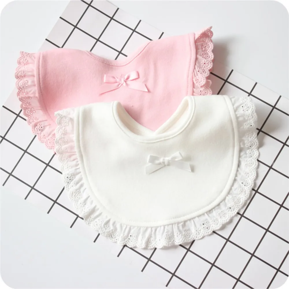 kids baby saliva towel baby bib princess lace girl triangle towel burp