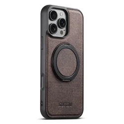 Premium Soft Rubber Magnetic 360° Rotating Stand Mobile Phone Case with Complete Set - iPhone 15 Plus (KDS G3 NiuZaiWen)