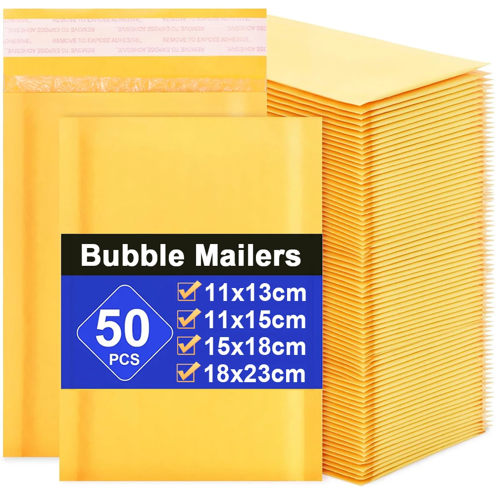 MarFul Kraft Bubble Mailer Bulk 50 Pack,High Density Bubble Waterproof Self Seal Adhesive Shipping Bags Protect Your Item Cushioning Padded Envelopes - View #5