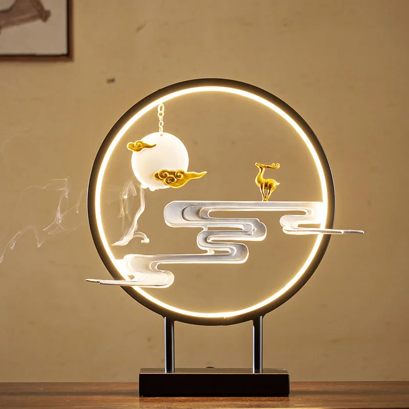 

Led Decor Big Incense Burner Holder Ceramic Vintage Backflow Incense Burner Living Room Desktop Fountain Landscape Office Gifts