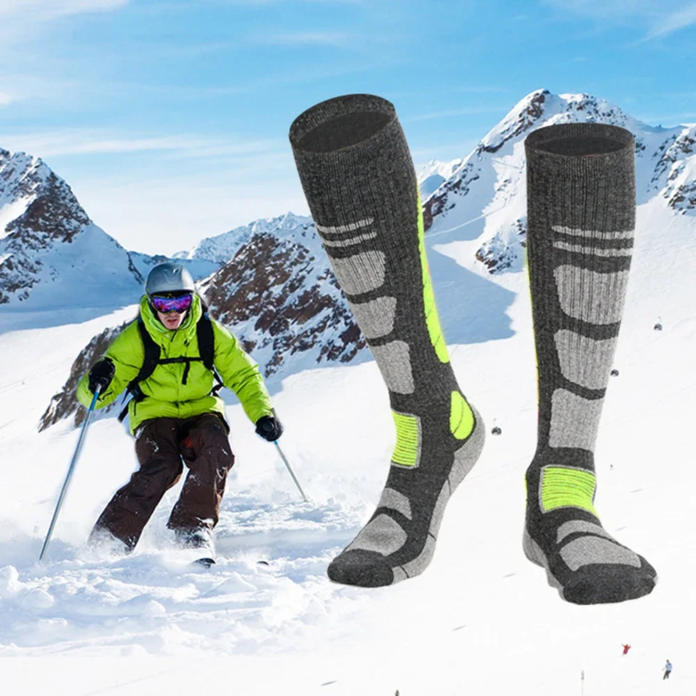 1-6pairs Wool Ski Socks Shock Absorption Winter Long Warm Socks Thickened Thermal Hiking Socks for Outdoor Sports Accessories