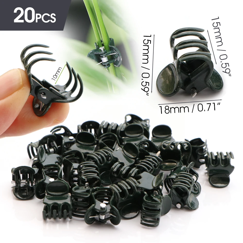 Dark Green Plant Clips - 6-Claw Climbing Stem Support Bundle