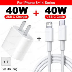 40W Fast Charger & Quick Charging Cable: High - Speed Power Solution - US 2IN1 (8 - 14 Serie)