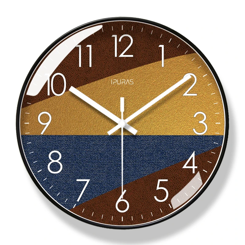 Black Large Wall Clock Silent Watches Clocks Color:K;Sheet Size:14 inch