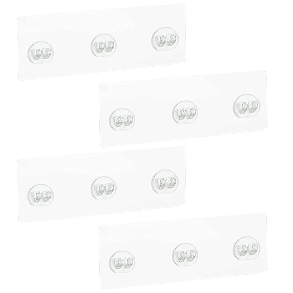

Traceless Hook-free Punch-free Storage Rack Transparent Sticky Hooks for Shower Shelf
