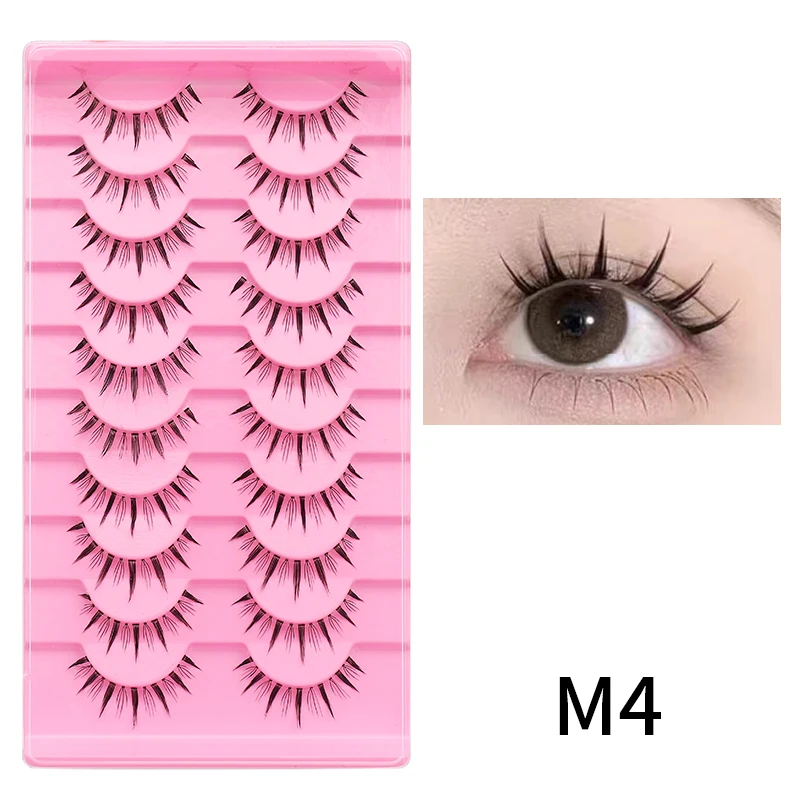 Dramatic Cat Eye Winged False Eyelashes - 10 Pairs with Clear Band