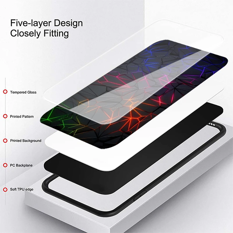 Elegant Blue Gradient Glass Phone Cover Case