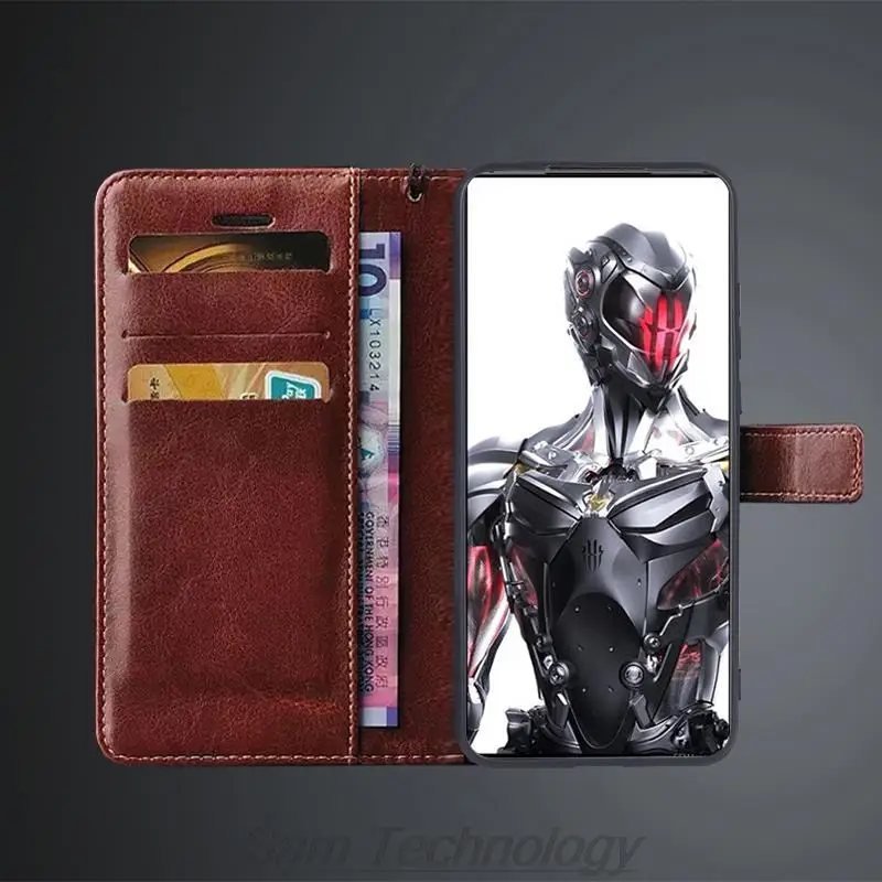 Premium PU Leather Flip Wallet Case - Card Holder Cover