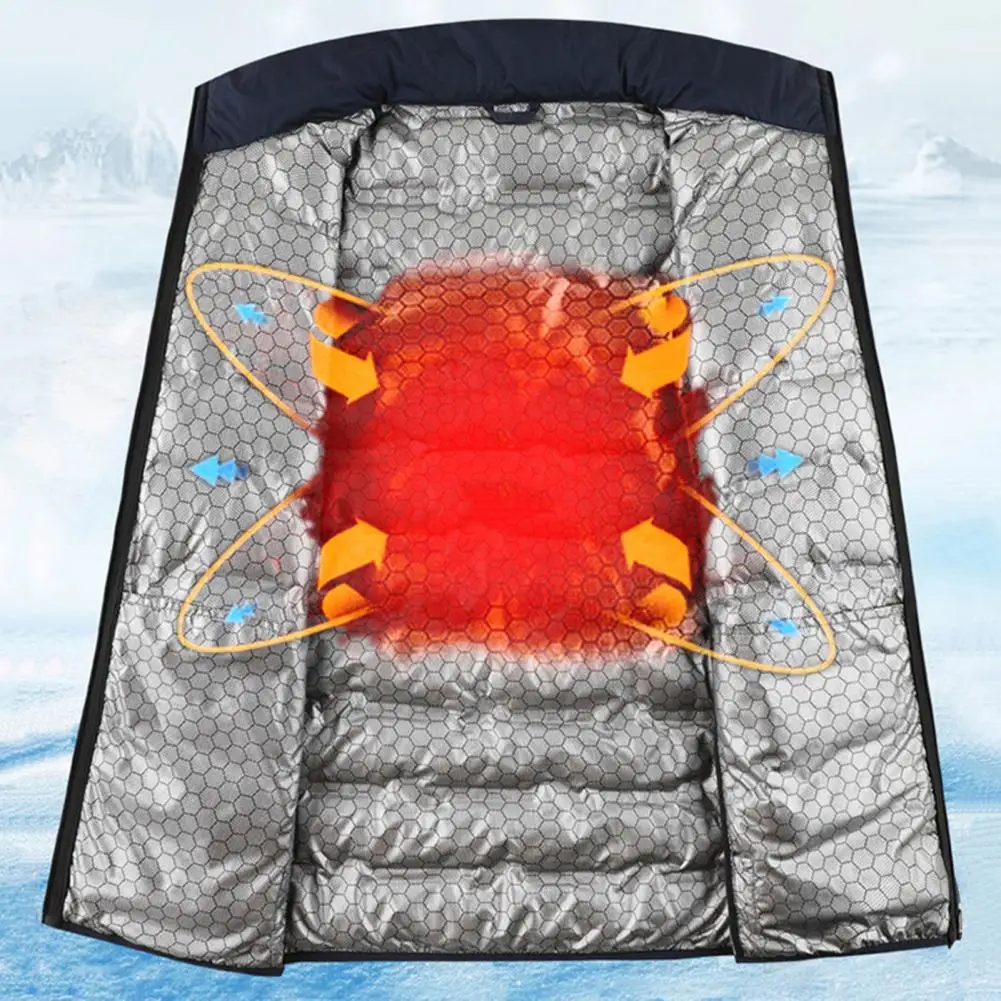 Self-heating Down Jacket Men Solid Windproof Pleated Down Jackets Stand Collar Classical Warm Winter Jackets Male