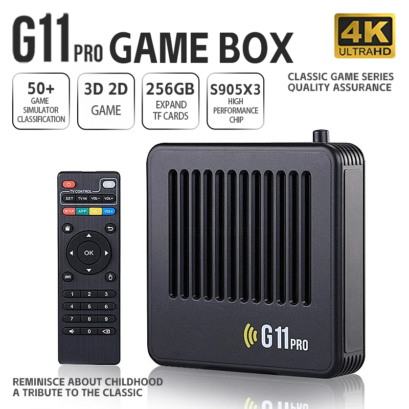 G11 Pro Game Box 4K HD TV Game Stick Video Console 128G Built in 40000 Retro Games Portable Player Wireless Gamepad video game console game console video game stick