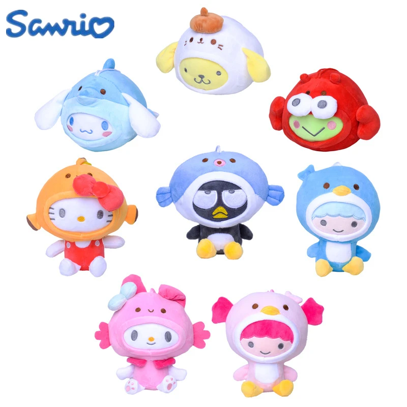 

Sanrio Kawaii переодевающаяся плюшевая кукла Серия океан Hello Kitty Cinnamoroll Pachacco Милая Подвеска детская игрушка Рождественский подарок