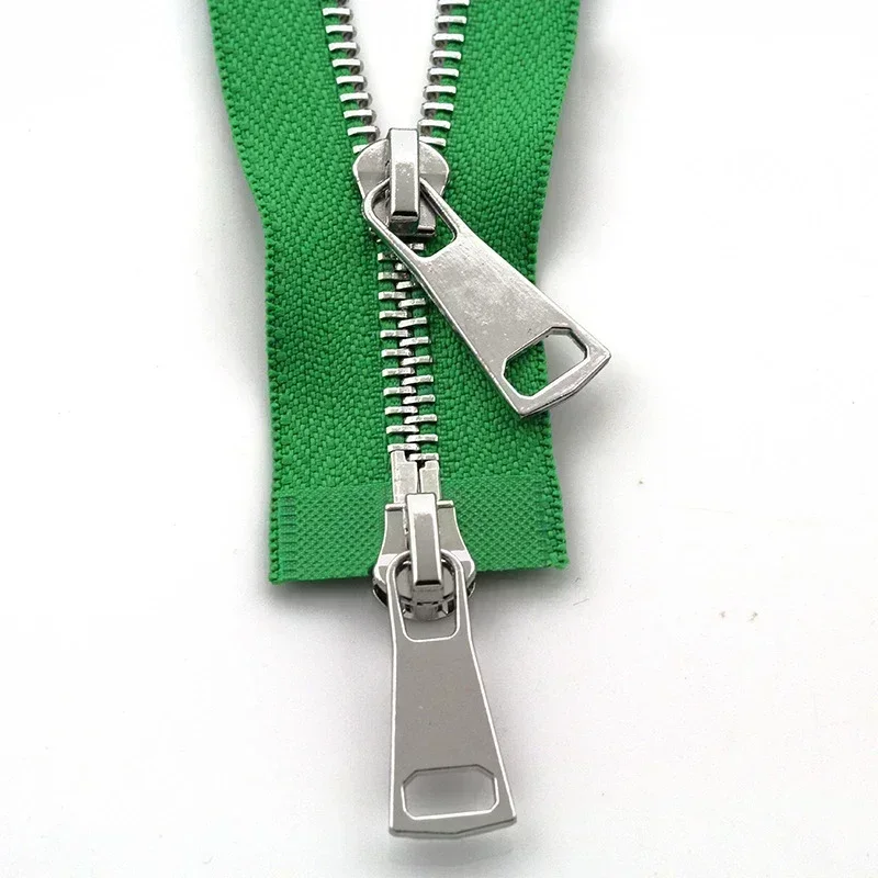 Premium Metal Double-Slider Open-End Zippers for Jackets - Auto Lock Closure, Multiple Lengths Available
