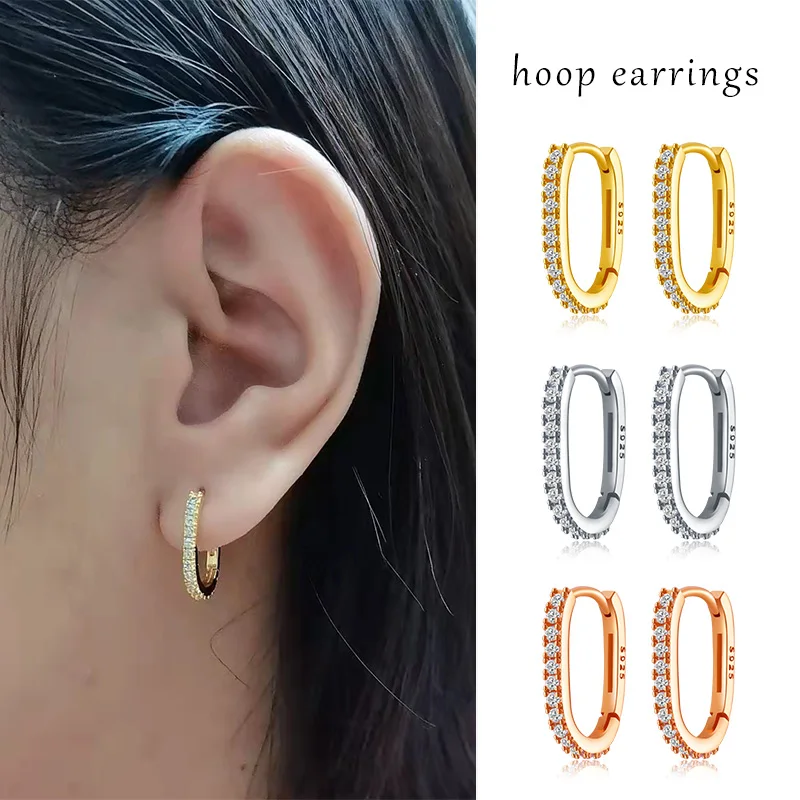 2022 Trend Gold Hoop Earrings For Women Luxury Fine Small Silver Color Huggie Earring Designer Origin Minimalism Fashion Jewelry