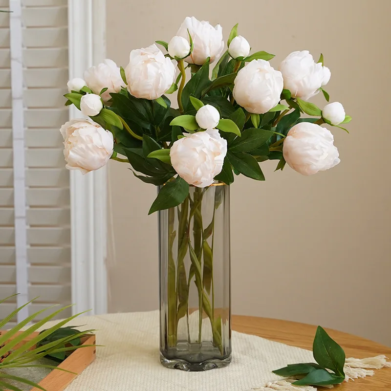 European-Style  Simulated Peony Mini Artificial Fake Flower Retro Small Peony Silk Flower Art Arrangement Home Party Decor