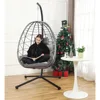 Egg Chair with Stand, Swing Chair Hanging Chair Nest Basket, UV Resistant Removable & Washable Cushions,350LBS Capacity 2