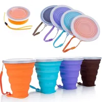 Folding Cups BPA FREE Food Grade Water Cup Travel Silicone Retractable Coloured Portable Outdoor Coffee Handcup 1