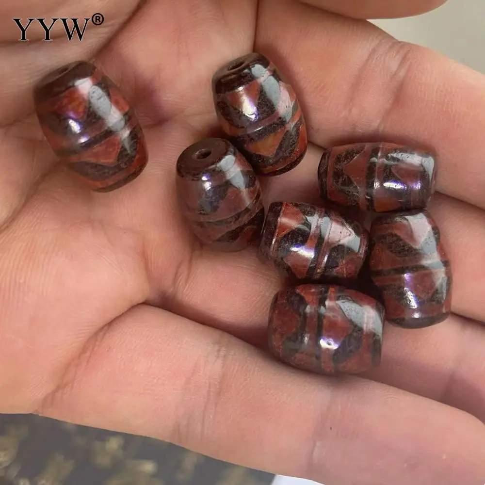 

Бусины Dzi из натурального тибетского агата с двойными тигровыми зубьями, 10 шт., оптовая продажа, бусины 13x18 мм для изготовления ювелирных изделий ручной работы «сделай сам», ожерелье, браслет