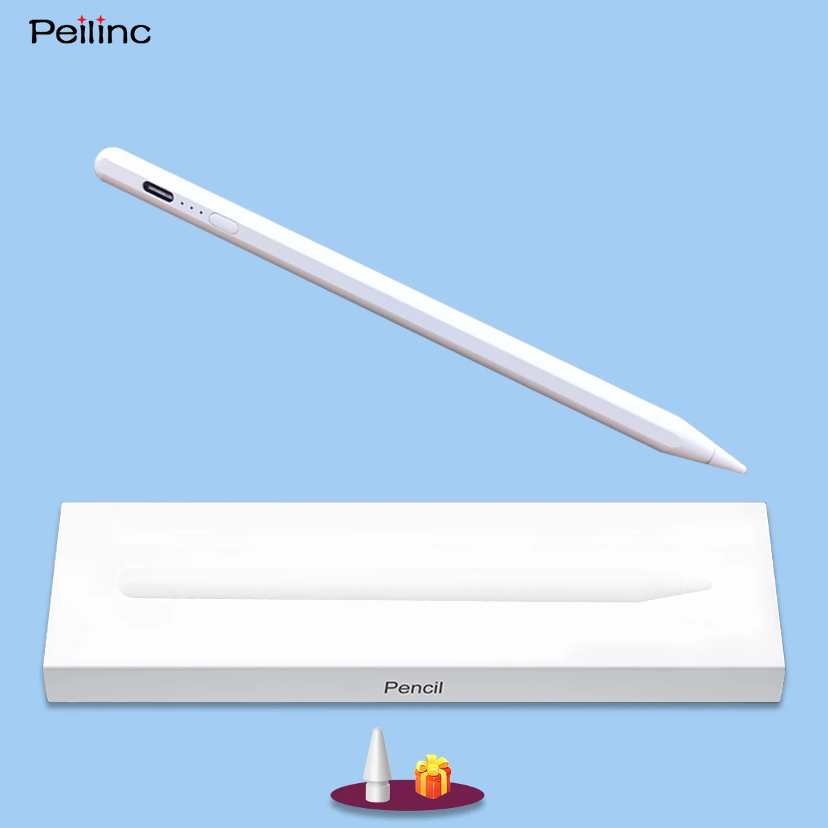para Appl Lápis Origem Caneta Stylus para Ipad Canetas Apple Lápis Bateria Lembrete de Exibição Inclinação da Rejeição de Palma Usb Tipo-c Chargin