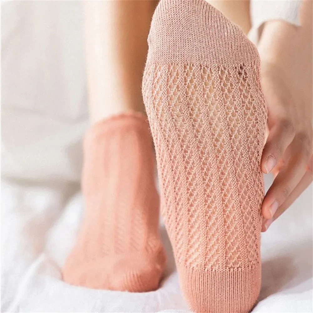 Women Cotton Breathable Low Cut Ankle Socks 5Pair Spring Summer Autumn Casual Lady Girls Solid Color Comfortable Short Socks
