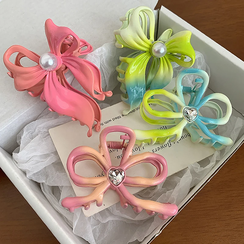 

Dopamine Gradient Butterfly Grab Clip Girls Elegant Crab Ponytail Braid Large Hair Clip Claw Female Jewelry Hair Accessories