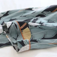 Spring and Autumn Women's100% viscose long-sleeved trouserslarge floral cotton silklarge size thin cardiganhome serviceshirt set - Image 6