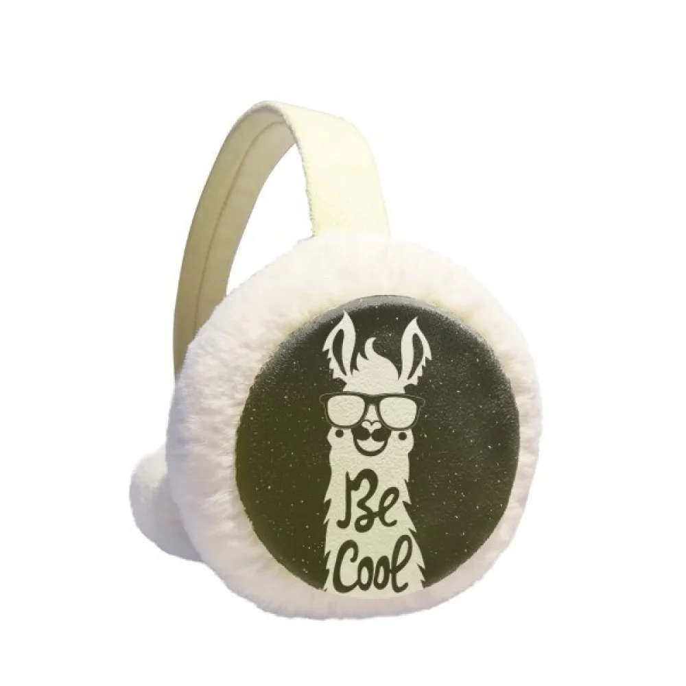 

Be Cool Alpaca Black White Quote Winter Earmuff Ear Warmer Faux Fur Foldable Plush Outdoor