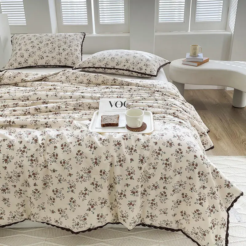 

Summer Quilt Pure Cotton Ins Wind Soybean Quilt Core Air-conditioning Quilt Bedroom Office Kindergarten Lunch Break Thin Blanket