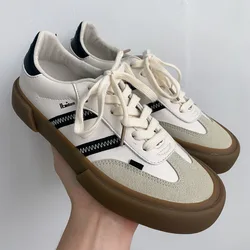 New Luxury Shoes for Woman Classic Sneakers Women Leather Retro Low Cut Lace -up Casual Women Sneakers Plus Size 44