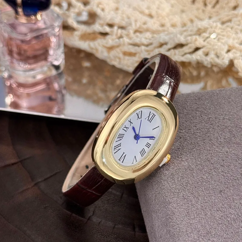 Elegant Oval Belt Watch: Stylish and Compact Fashion Quartz Timepiece