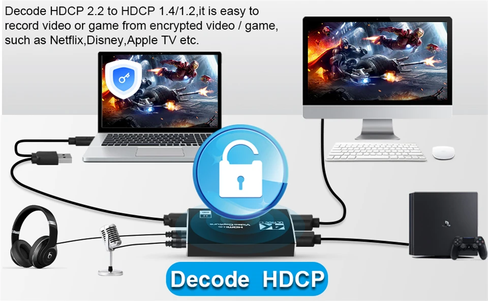 2023 USB3.0 HDMI 4K60Hz Video Capture HDMI to USB Video Capture Card Dongle Game