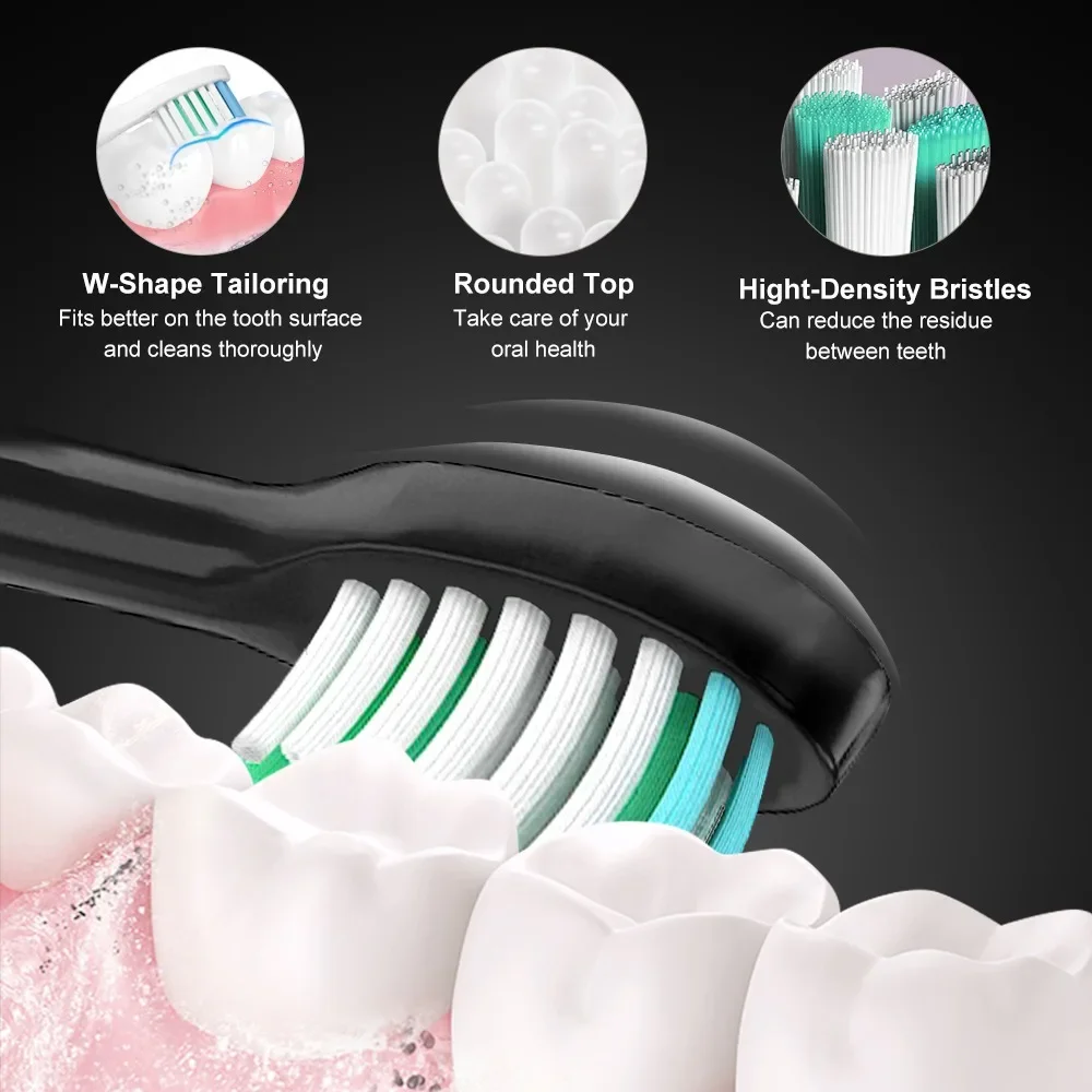 Sonic Electric Toothbrush USB Rechargeable Adult Waterproof Ultrasonic Teeth Whitening 8 Replacement Head S100