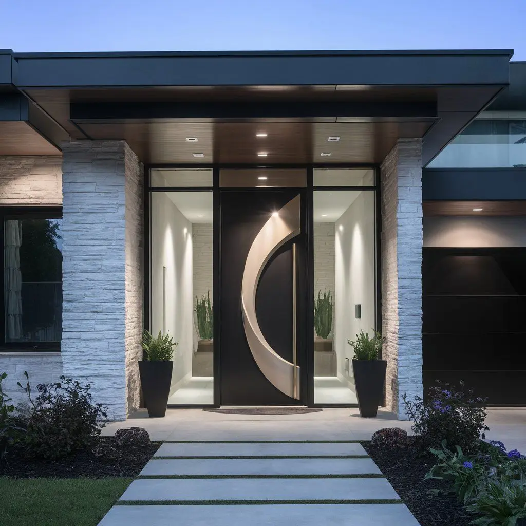 4.0mm Aluminum Exterior Door Modern Entrance Entry Doors for House Main Front Metal Security Door Custom-made Home Decoration