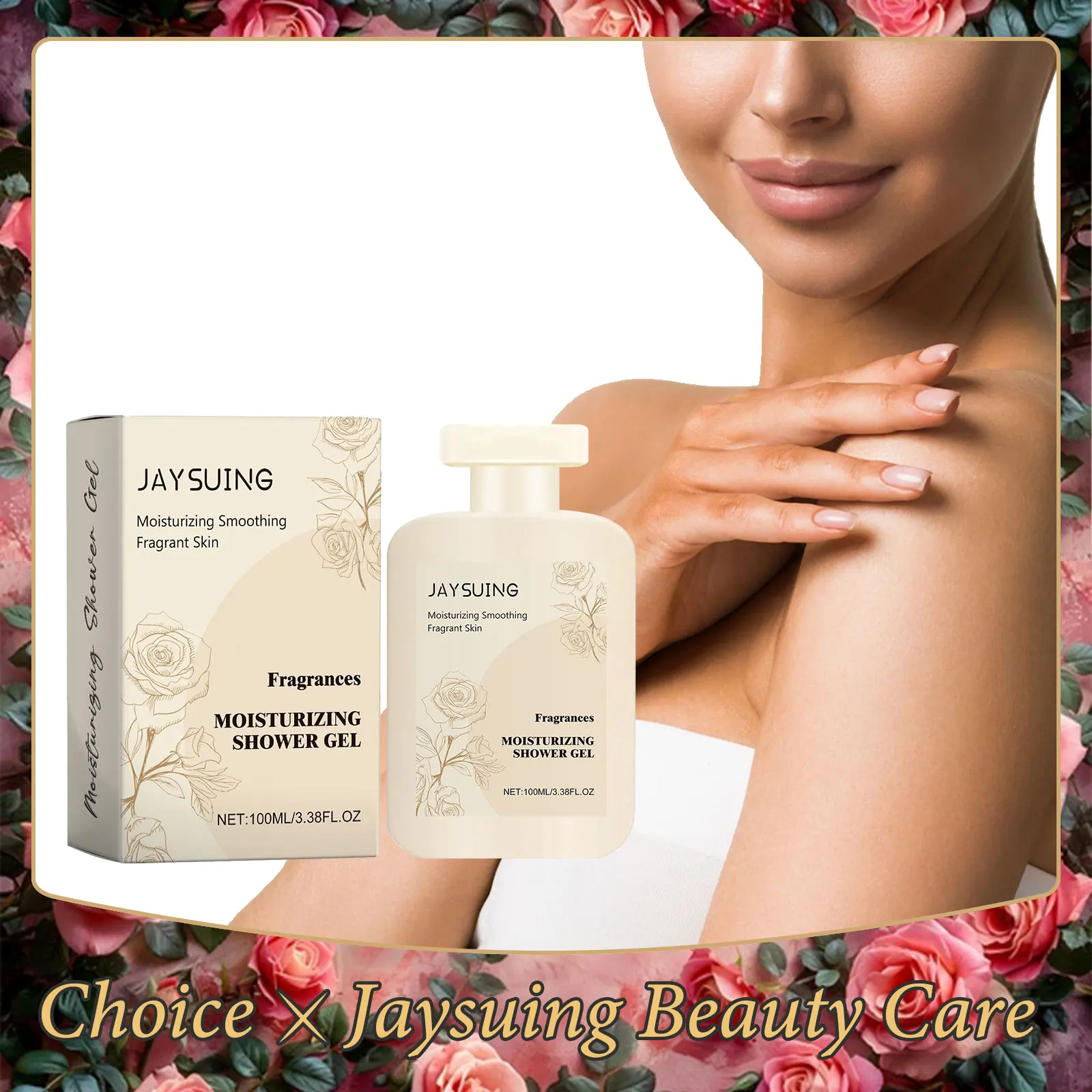 Fragrance Moisturizing Shower Gel Gentle Cleansing Smooth Improve Skin Dryness Long Lasting Rose Scent Firm Nourishing Body Wash