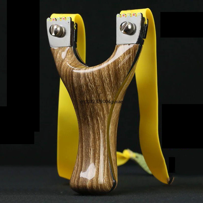 Outdoor Slingshot Metal Abrasive Solid Wood Grip