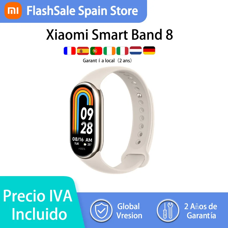 Xiaomi Smart Band 8 ， AMOLED-Touchscreen, Drucküberwachung, Überwachung der Blutsauerstoffsättigung, Schlafüberwachung, Herzfrequenz, Wasserwiderstand, Fitnessmodus, lange Ausdauer