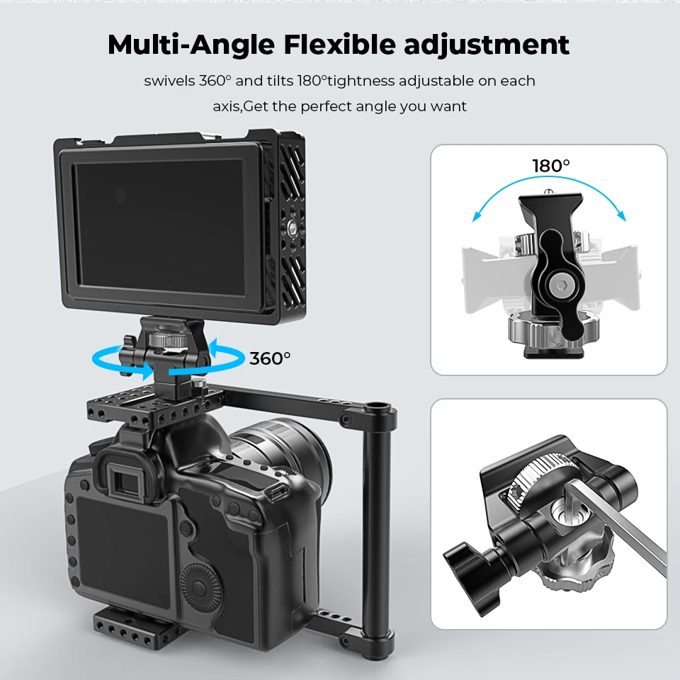 Monitor Mount Swivel and Tilt Adjustable Monitor Holder Support with 7cm NATO Ra