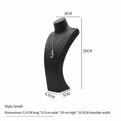 Luxurious PU Leather Jewelry Display Stand - Elegant Necklace Pendant Holder for Showcases and Photo Props (Black s)