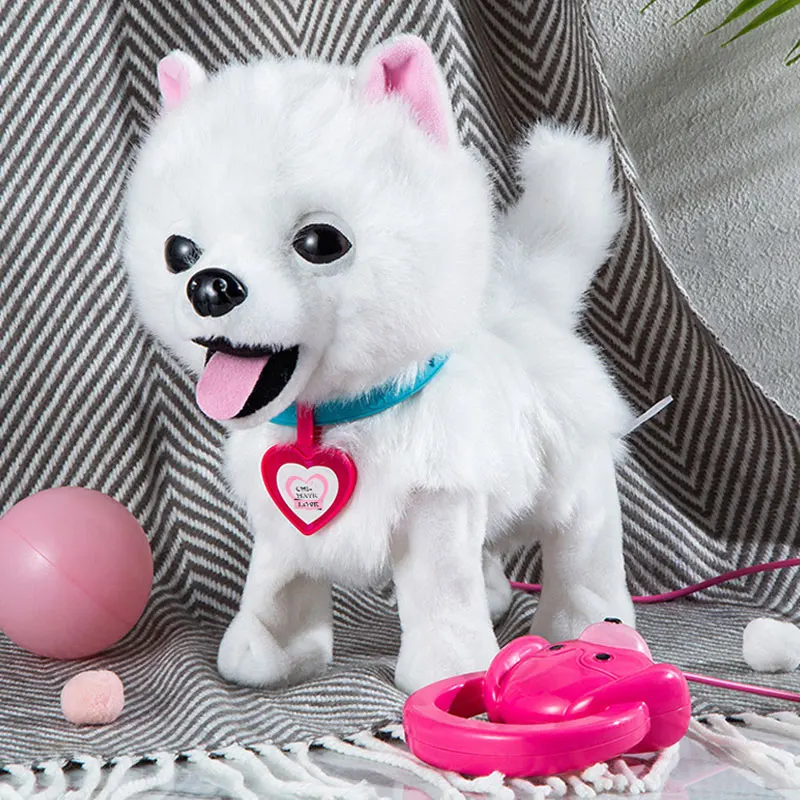 Juguete electrónico de peluche para perro Robot, correa controlada para mascota, perro, cachorro, cantar canciones, Animal, caminar, ladrar, música, Huskie, regalo de cumpleaños para niños