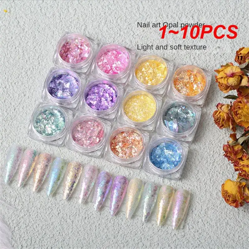 1 ~ 10Pcs Cosmetici Crystal Fire Aurora Opal Powder Chameleon Glitter Flakes Per Ombretto Nail Art Resin Crafts Manicure