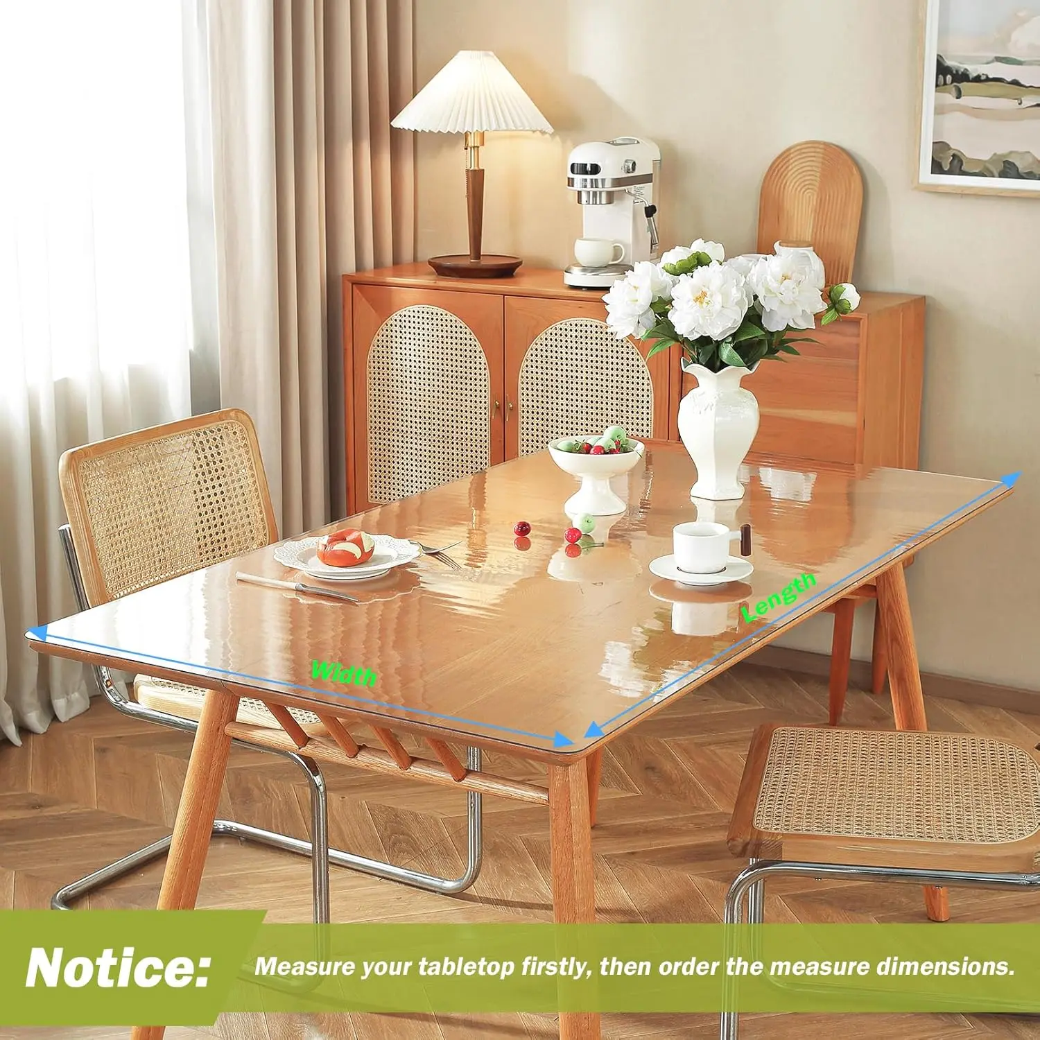 40 x 72 inches, 1.5mm thick transparent desktop protective film, used as a desk pad for desktops, coffee and restaurant tables 5
