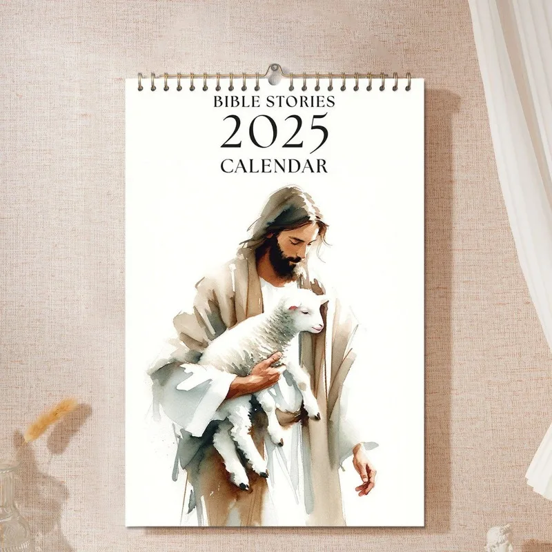 Calendar Bible Stories Calendar 12 Months Wire-Binding Wall Calendars for Home Decor