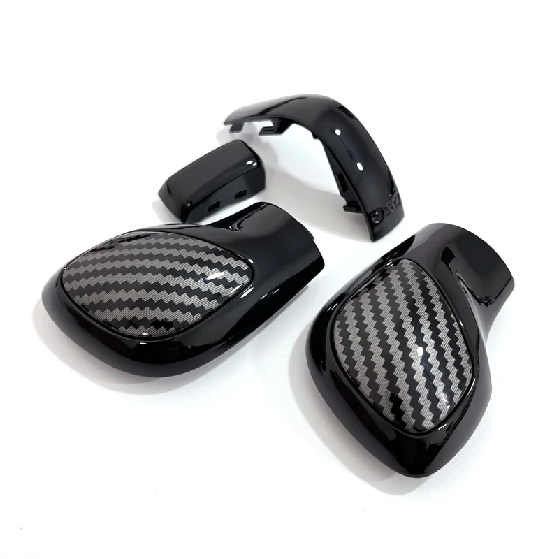 Black Chrome With Suede Leather Gear Shift Knob Side Cover DSG Emblem For VW Golf 6 7 R GTI Passat B7 B8 CC R20 Jetta MK6 GLI